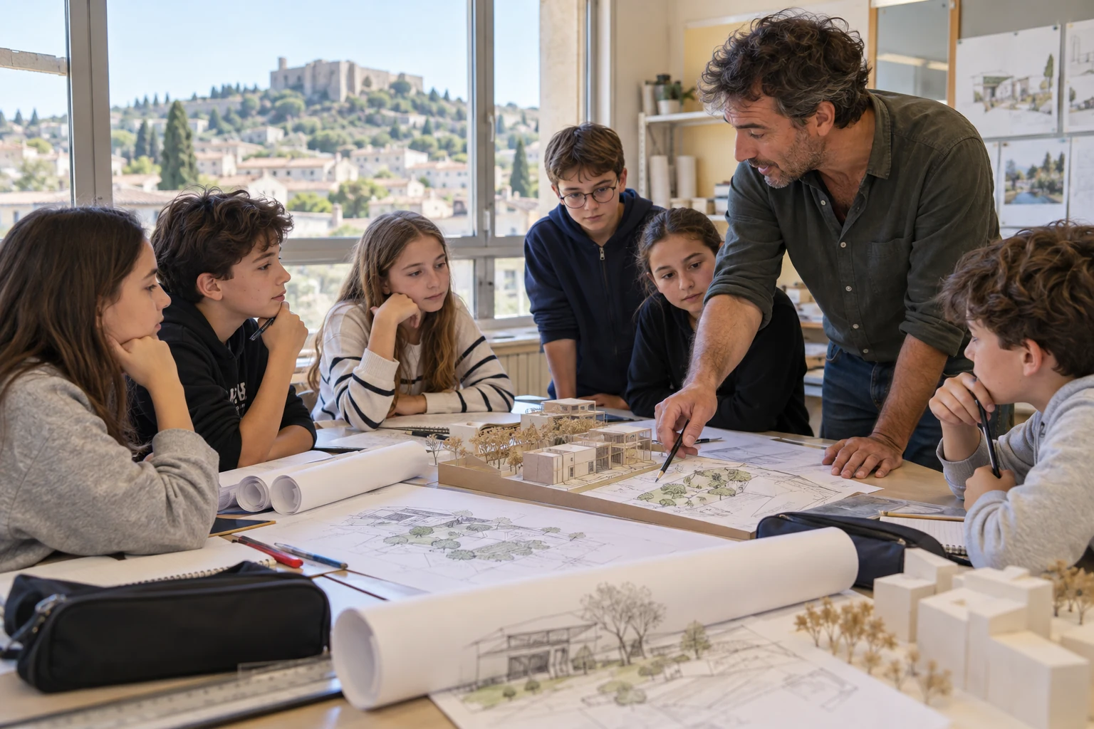 Bollène : les élèves de sixième de Paul-Éluard découvrent le métier d'architecte avec Luc Perret