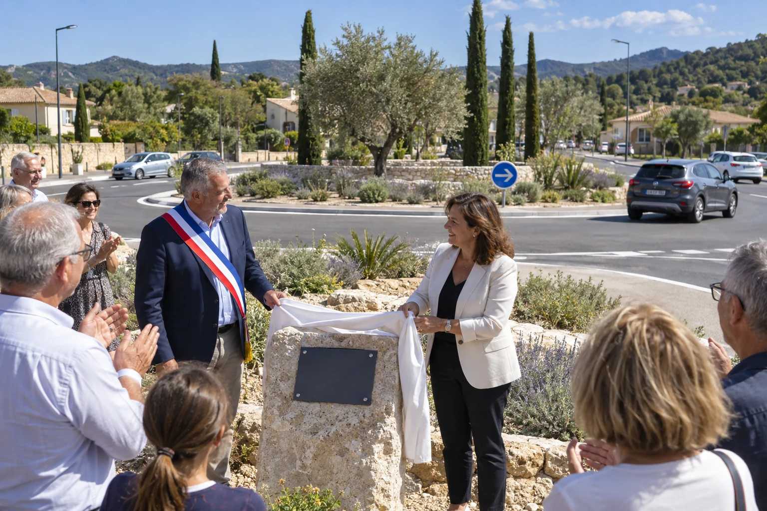 Bollène : le rond-point de la Croisière officiellement inauguré après plusieurs mois de travaux