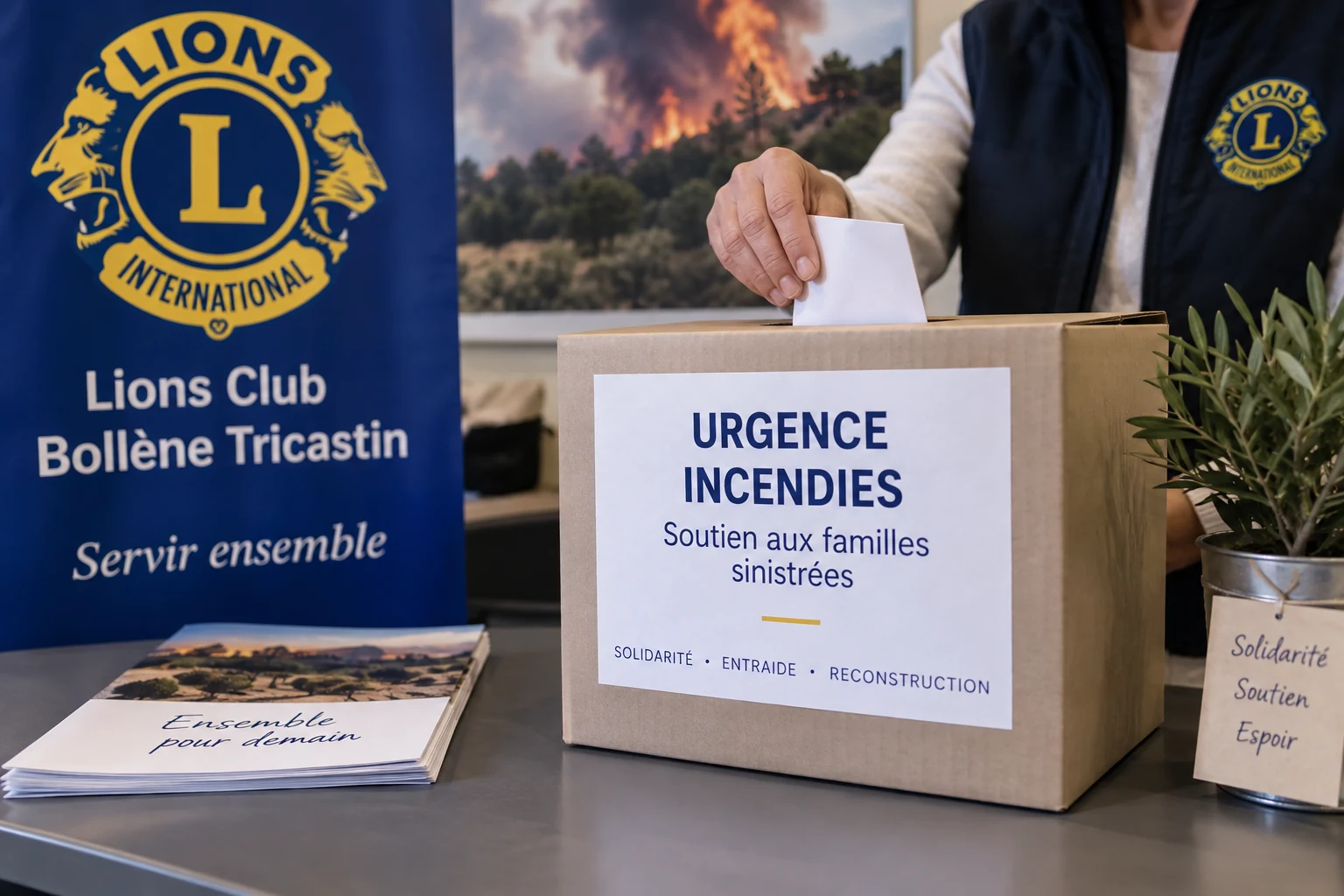À Bollène, le Lions Club mobilise la solidarité pour les familles touchées par les incendies