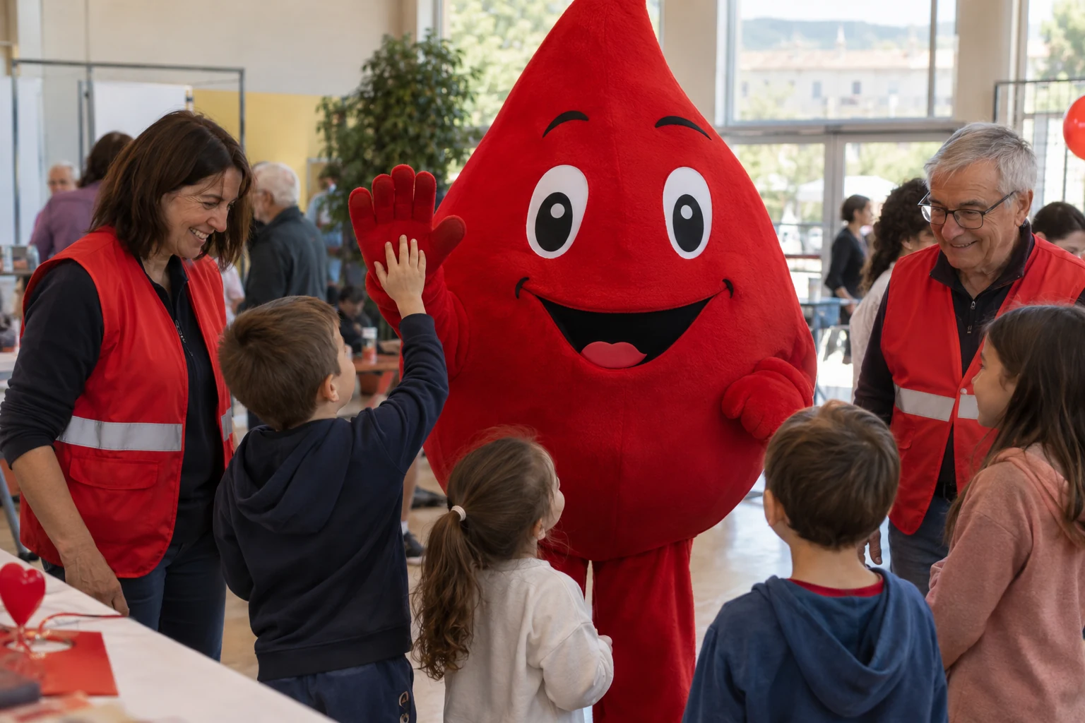 Bollène
 : une mascotte « globule » pour sensibiliser les enfants au don du sang